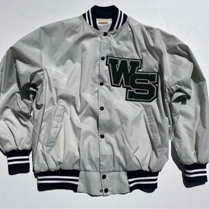 Auburn Sportswear Bomber Jacker Adult XL Gray Black Made in USA